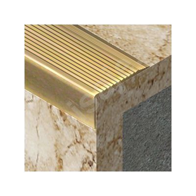 Protectie treapta XLine cu rizuri din alama regala lucioasa - BPS347