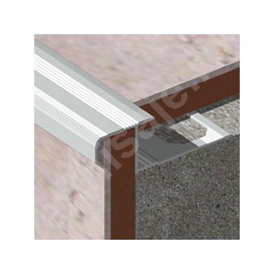 Protectie Lineco pentru trepte ceramice dreapta din aluminiu natural - LDA105