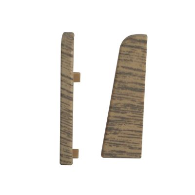Set 2 buc. capac stanga / dreapta pentru plinta MDF culoare stejar alb