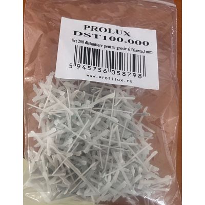 Distantiere PVC de 1 mm pentru gresie si faianta, punga 200 buc - DST100. 000