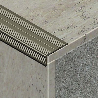 Protectie treapta Prolux ingusta cu rizuri din aluminiu eloxat - ASR259